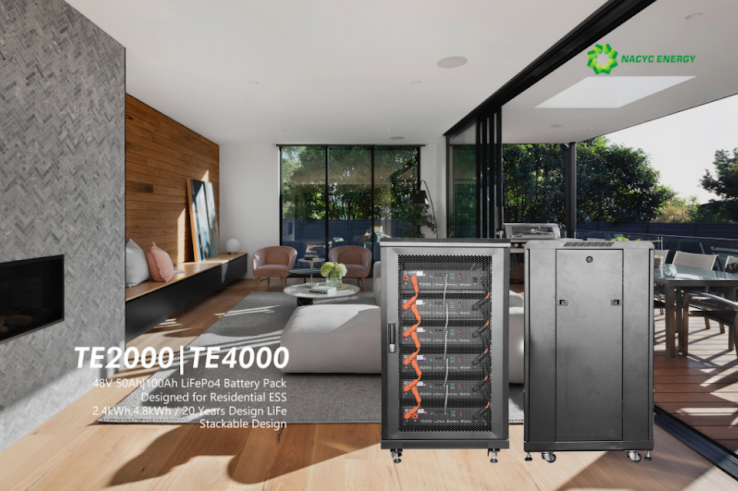 48V Lithium Ion Battery – Rack-mounted 100Ah, 48V, 4.8kWh