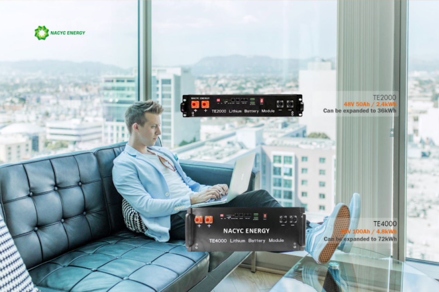48V Lithium Ion Battery – Rack-mounted 100Ah, 48V, 4.8kWh