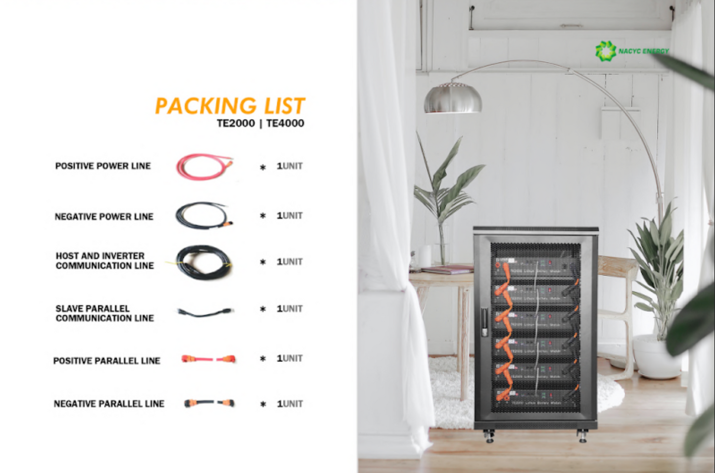 48V Lithium Ion Battery – Rack-mounted 100Ah, 48V, 4.8kWh