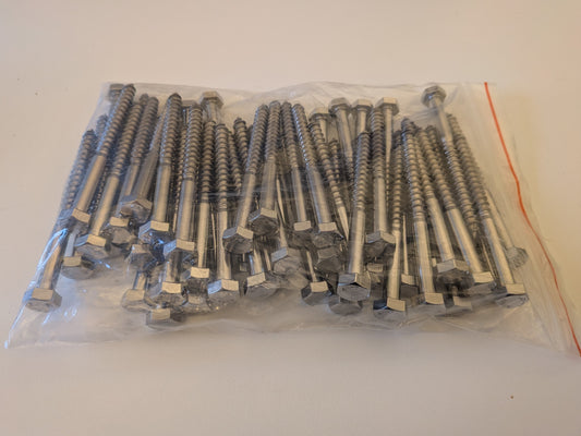 Sechskantkopf Edelstahl-Holzschraube A2 Ø 8 mm x 100 mm (54 Stück)