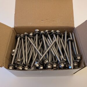 Selbstbohrende Schrauben Sechskantkopf 6,3 x 80 Scheibe mit EPDM Neopren-Dichtung Edelstahl SUS410 (180 Stück)