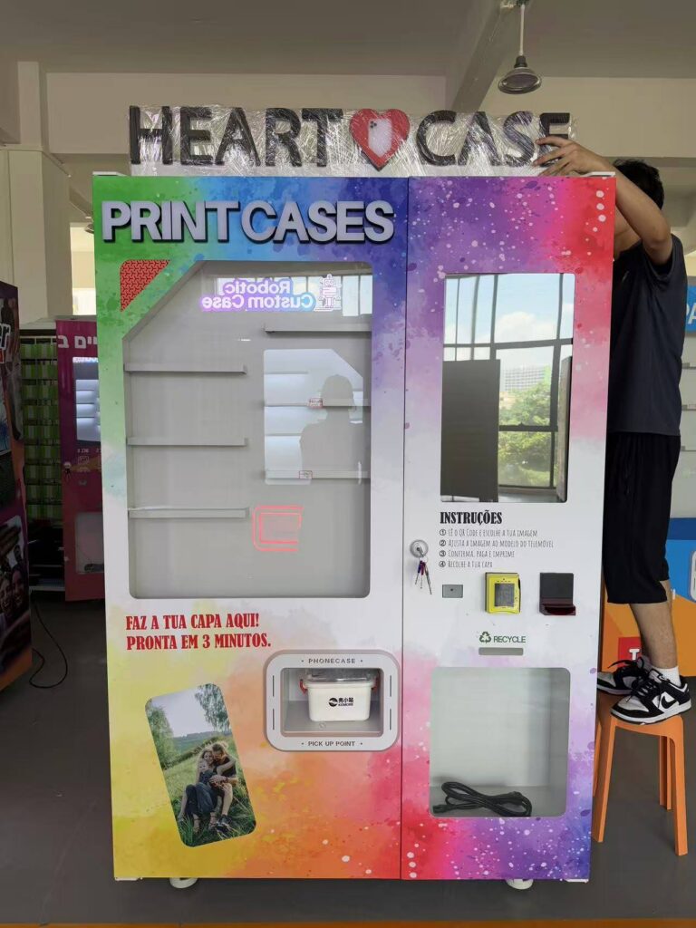 Vollautomatischer UV-Handyhüllen-Druckautomat – Smart Retail Verkaufsautomat mit EPSON F1080 Druckkopf & KI-Funktion
